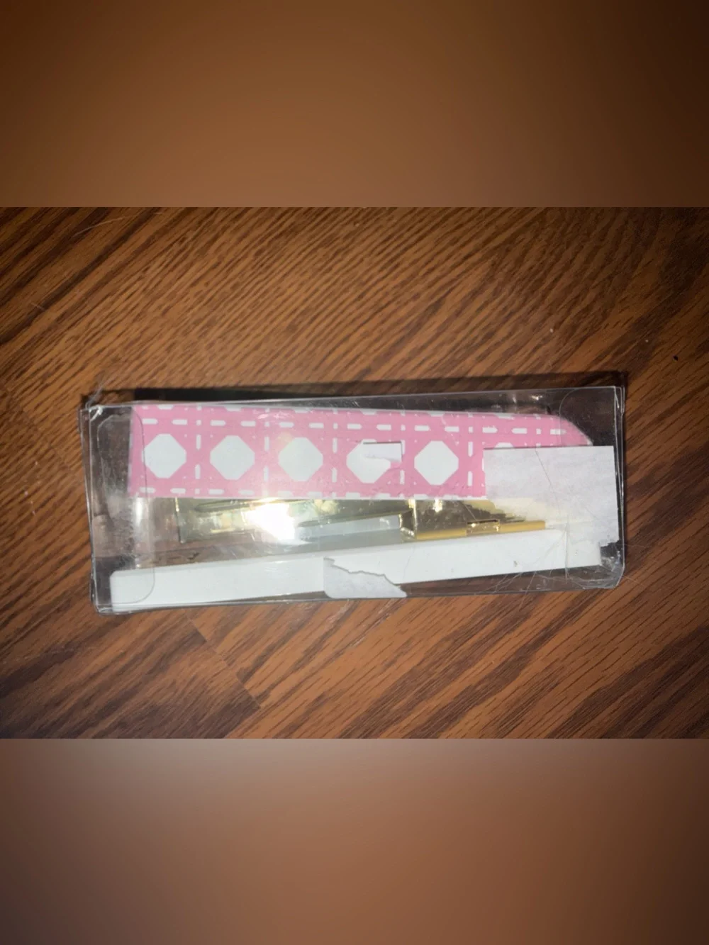 Draper James Pink Gold Geometric Stapler NEW